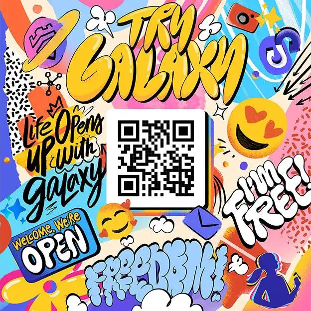 Try Galaxy alkalmazás QR kód